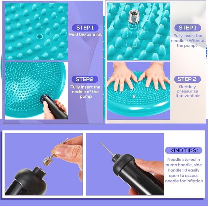 Meooeck 8pcs Hedgehog Balance Pods with Hand Pump Including 1 Balanced Pad, 3 Balance Pods, 4 Spiky Massage Balls for Body Balancing, Sensory Play for Adult Dog Exercise Stability