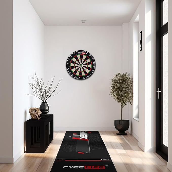 CyeeLife Darts Mat,297 X 66cm Professional Non Slip Carpet Mats for Floor and Dart Tips Protection,Black