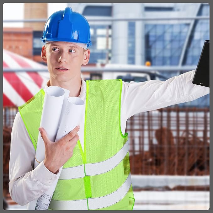 Unittype Reflective Safety Vests Hi Vis Work Vest Mesh High Visibility Silver Strip Adjustable Size for Men Women Outdoor