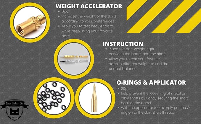 Deluxe Darts Tune up Kit Box | Flights, Sharpener, Shafts, O-Rings, Flight Savers, Accessories (10416-Essential)