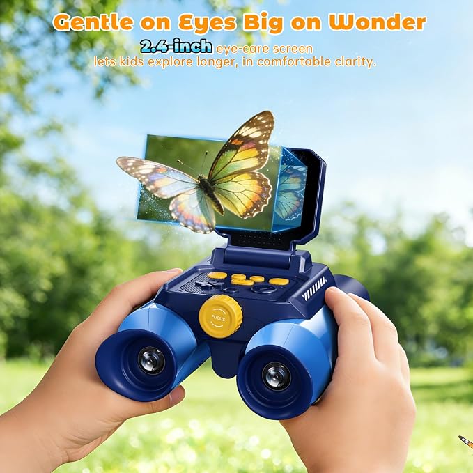 Binoculars for Kids with Night Vision - 48MP FHD Digital Camera Binoculars STEM Toy with 2.4" IPS Screen, 10X Optical Zoom, Rechargeable for 4-12 Years Boys & Girls Birthday Gift Outdoor Bird Watching