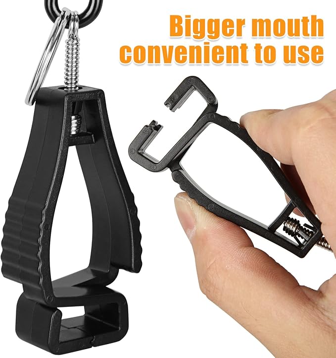 ZOFORTY 20 PCS Glove Clips, Glove Holder Clip, Glove Grabber Clip Holder for Belt Guard Labor Worker Construction, Black