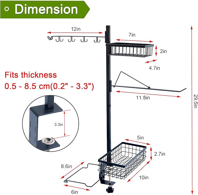 Griddle Caddy for Blackstone, 5-in-1 Outdoor Grill Organizer with Hanging Trash Bag Holder | Grill Tool Holder for Camping BBQ Accessories Storage | Grilling Gifts for Men, Dad, Father's Day