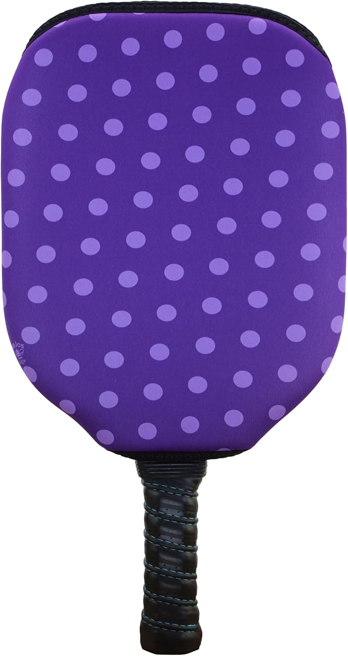 BeeJos Women's Polka Dot Collections: Premium Slip-On Pickleball Paddle Cover-Fits Standard Size Paddles-Zipperless (Paddle not Included) 6 Color Variations