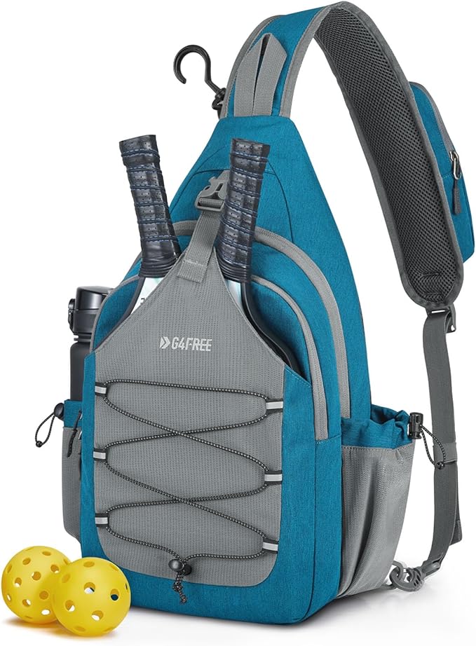 G4Free Pickleball Bag, Crossbody Sling Bag for Men Women, Pickleball Backpack, Pickle Ball Paddle Bag Gifts for Sports