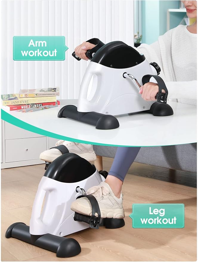 Cyclace Under Desk Bike Pedal Exerciser for Arm/Leg Exercise - Portable Mini Exercise Bike Desk Cycle, Leg Exerciser for Home/Office Workout