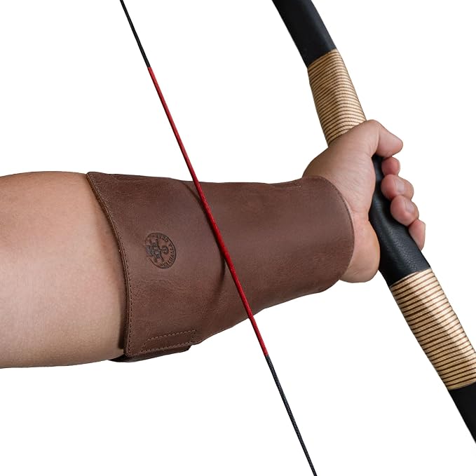 Archery Arm Guard, Forearm Protector, Adjustable Straps, Archer Essentials, Shooting Practice, Larping, Full Grain Leather, Handmade, Bourbon Brown