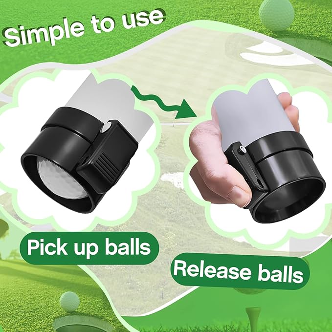 Deekin Golf Ball Retriever Plastic Clear Picker Upper Tube Golf Ball Shagger Grabber Collector, Professional Pickup Tool Device for Men Women, 35.4 Inch