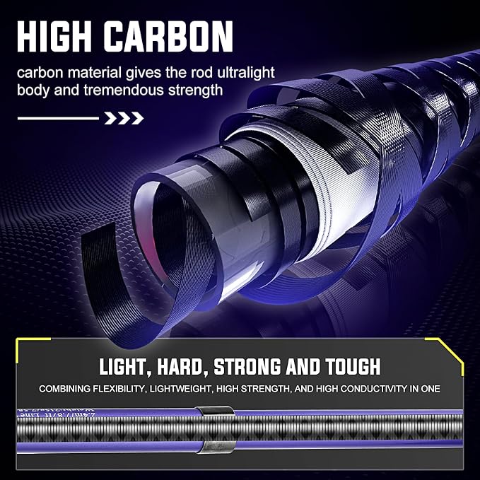Sougayilang Portable Telescopic Fishing Rod with Carbon Fiber Material and Precision Carved Reel Seat - Suitable for Saltwater and Freshwater Fishing