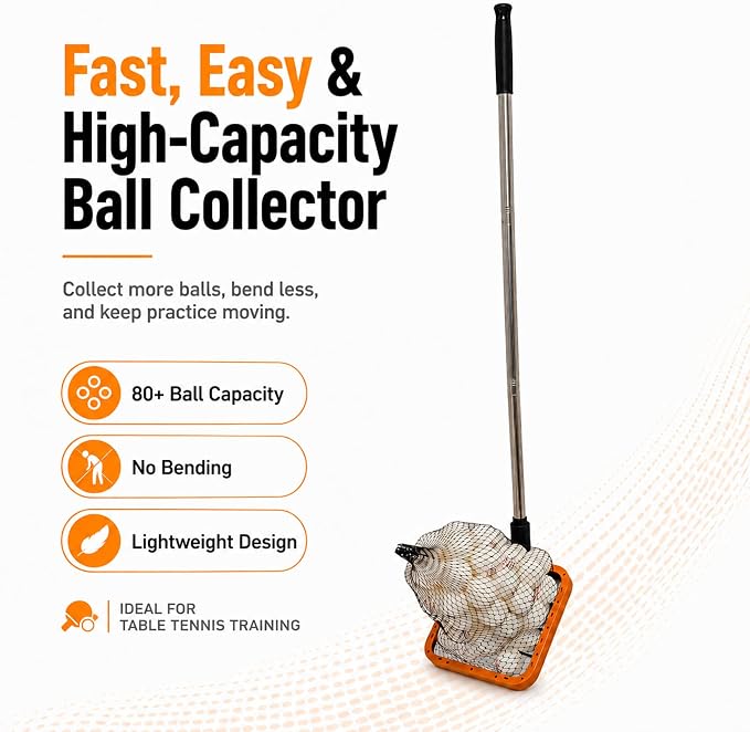 PICK 'N GO Table Tennis Ball Picker - Rapid and Efficient Ping Pong Retrieval Tool - Safe and Easy to Use Table Tennis Accessory for Players and Coaches