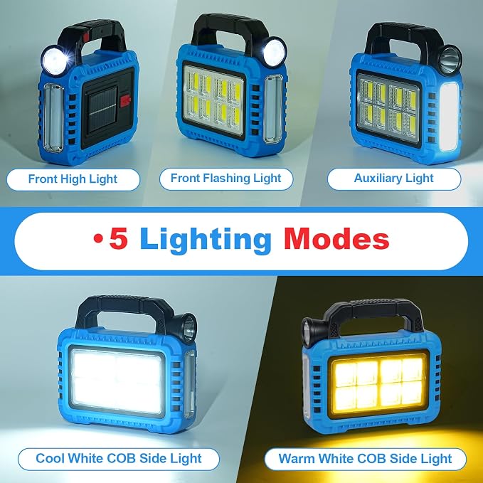 TANSOREN 2 Pack Lantern Camping Essentials Accessories Gear Solar Lights, LED Flashlight for Power Outages, Rechargeable Tent Lights for Emergency, Hurricane, Survival Kits, Operated Lamp