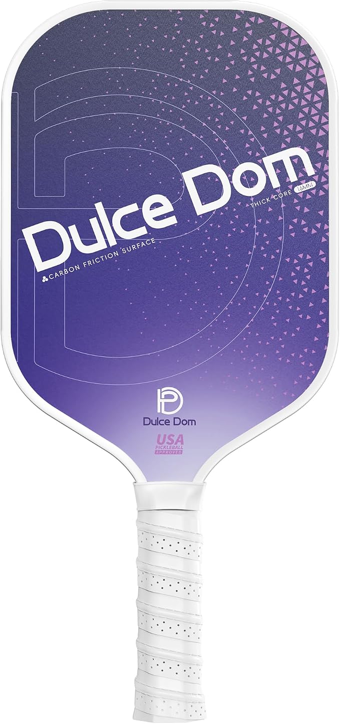 Dulce DOM Pickleball Paddles Set of 2/4 - USAPA Approved, 4 Indoor Outdoor Pickleball Balls, Fiberglass Surface Paddle Racket with Cover Bag, Ideal Training Equipment Gift for Men & Women