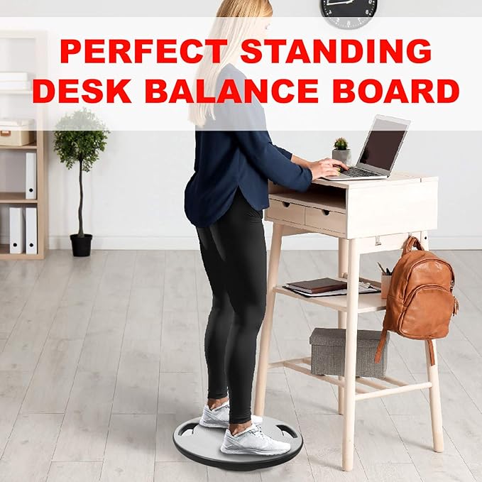 Yes4All Wobble Balance Board, Plastic Stability Trainer with Handles for Standing Desk, Core Training & Home Gym Workout