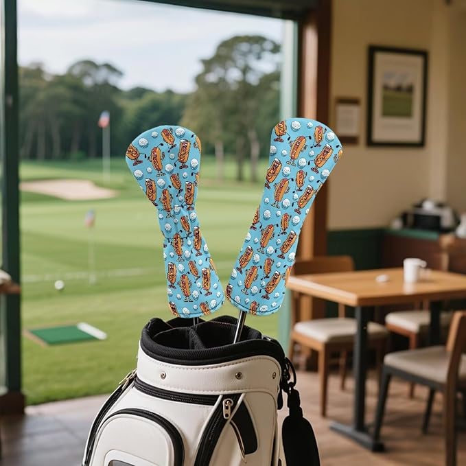 Rnyleeg Golf Club Head Covers for Women Driver Head Cover Leather Fairway Wood Headcover Hybrid Headcovers for Golf Clubs