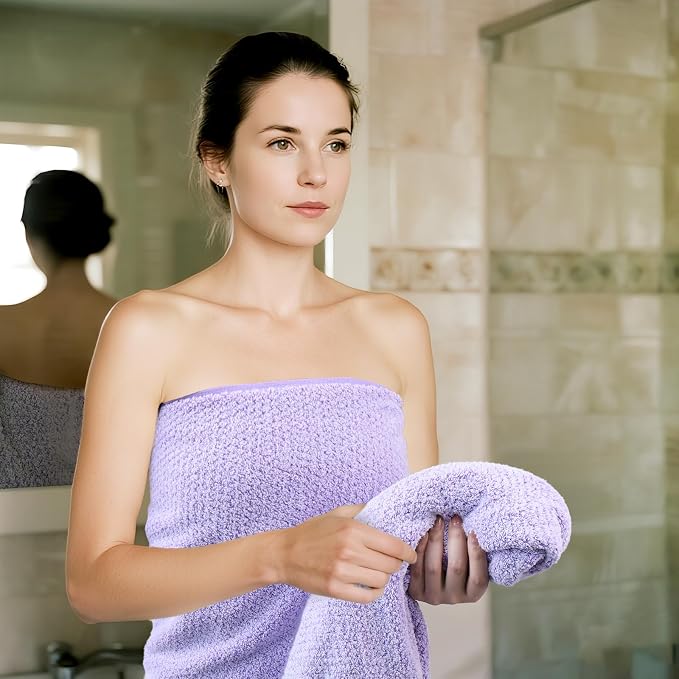 Everplush Diamond Collection Extra Large Bath Sheet Towel – 1 Pieces, Super Soft & Highly Absorbent, Quick-Drying. Perfect for Bathroom, Pool, Swimming Use (Lavender, 35" x 66" 1PK)