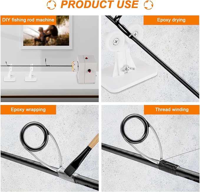 Automatic Reversal Fishing Rod Building Drying System, 0-40RPM Adjustable, 100-240V DIY Electric Fishing Rod Building Winding Machine, Building Repair Wrapping Station with Foot Switch