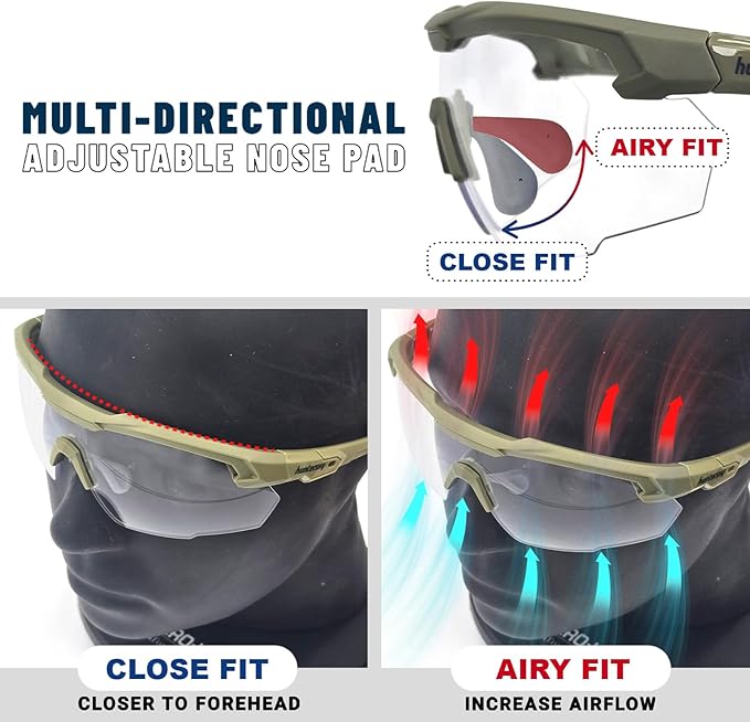 HTS HUNTERSKY S53 Anti Fog Tactical Shooting Range Safety Glasses ANSI Z87.1 Ballistic Eye Protection Hunting Airsoft Riding
