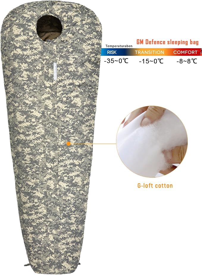 MT Military Army Force Defence 4 & Tropen Patrol Mummy Sleeping Bags with Bivy Cover Compression Sack, Modular Sleeping System 2.0 for Cold Weather,
