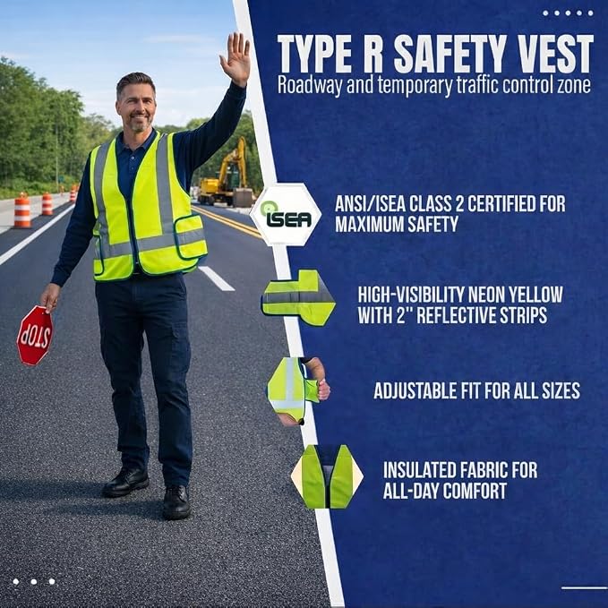 NYOrtho High Reflective Vest - Construction Vest - Universal Fit - ANSI/ISEA Class 2 - Sweat-Free With Reflective Material