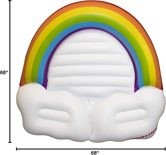 Swimline Rainbow Island Pool Inflatable Ride-On, White, 68"/64"/16"