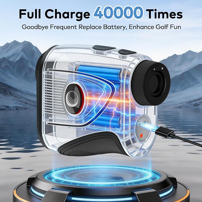 Golf Rangefinder with Slope and Magnetic, 1200/1500 Yards Range Finder Golf, 7X Magnification Flag Lock Vibration, Rechargeable Distance Measurement Device for Golfing Accessories