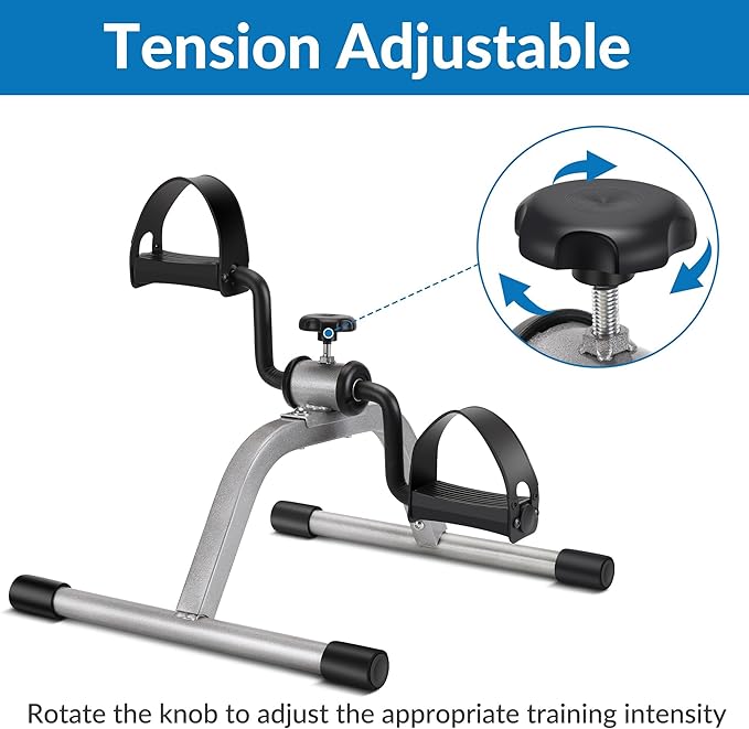 RYGEO Pedal Exerciser Mini Exercise Bike for Leg and Arm Recovery Exercise Lightweight and Portable Floor Bike
