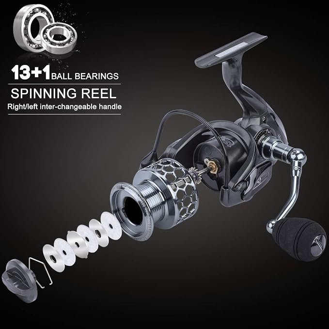 Sougayilang Telescopic Fishing Rod Reel Combos with Carbon Fiber Fishing Pole Spinning Reels and Fishing Accessories