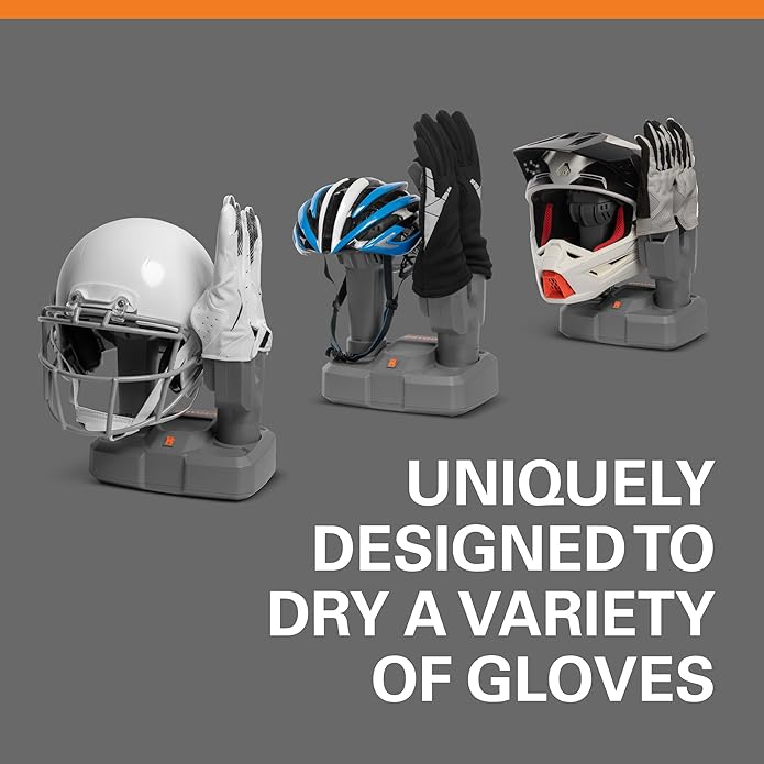 Helmet & Glove Dryer, No-Heat Fan-Driven for Quick Drying of Helmets & Gloves, Compact & Whisper-Quiet, Durable Plastic with Helmet-Specific Ports, 6-Foot Power Cord for Flexible Placement