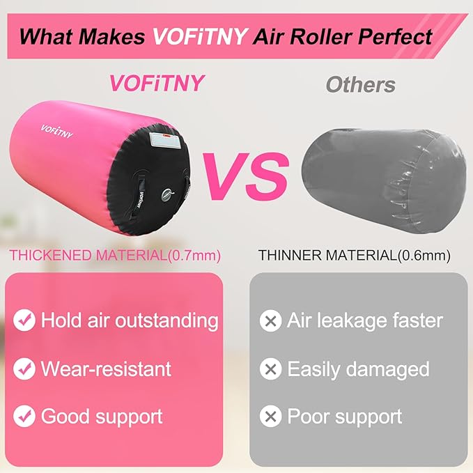 VOFiTNY Gymnastics Tumbling Equipment Air Barrel Inflatable Octagon Tumbler Roller Back-bend Trainer Cheerleading Without Pump