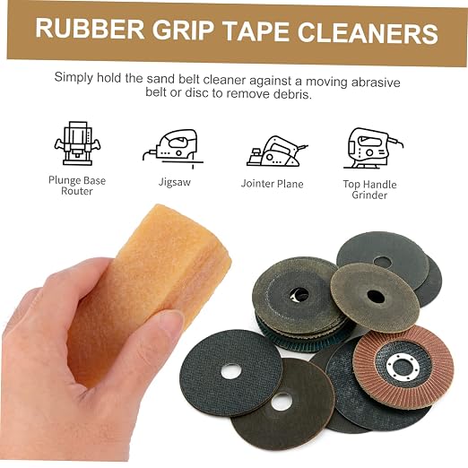 YARNOW 3pcs Abrasive Belt Cleaner Wipe Natural Rubber Grip Tape Eraser for Cleaning of Sanding Discs and Belts Density for Quick Cleanup Essential Accessory for Skateboards and Sander
