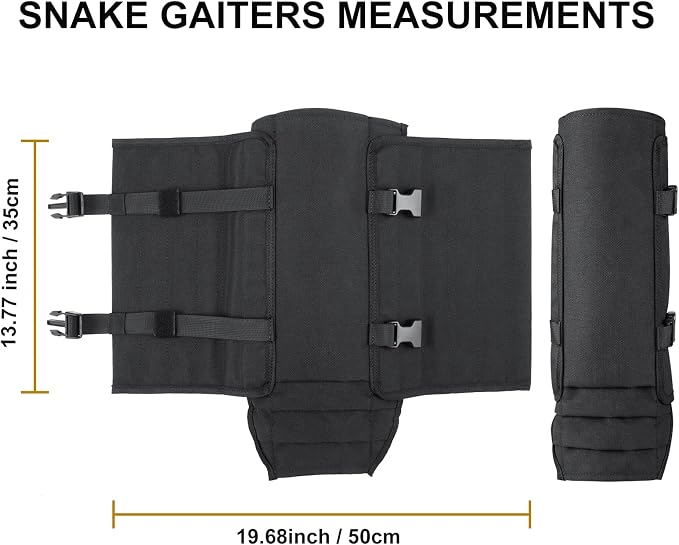 UIIHUNT Snake Gaiters, Waterproof Snake Chaps Snake Gaiter for Men Women, Adjustable Snake Bite Protection Snake Guards