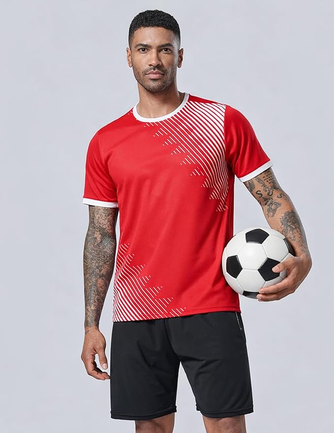 5 Pack Men’s Active Quick Dry Crew Neck T Shirts | Athletic Running Gym Workout Short Sleeve Tee Tops Bulk