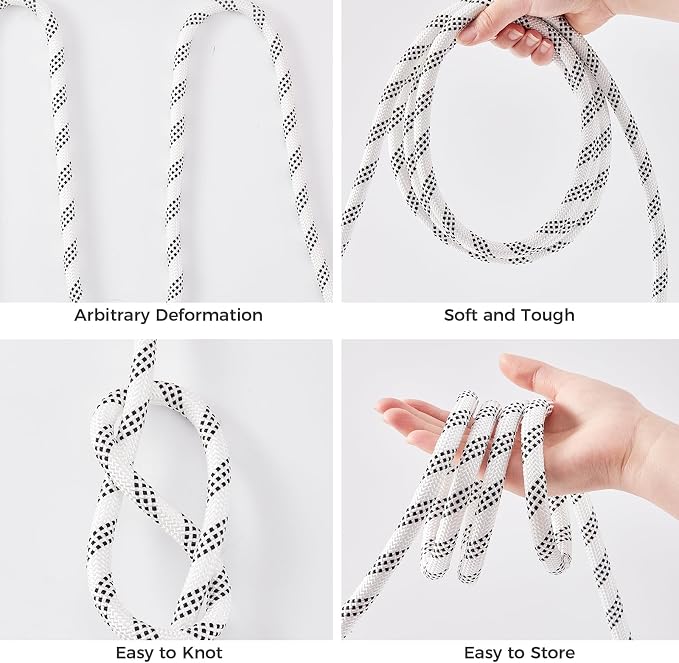 1/2 Inch 150ft Double Braided Polyester Arborist Rope, Heavy Duty Nylon Rope for Anchor, Tree Work, Cargo, Pulling, Sailing(White)