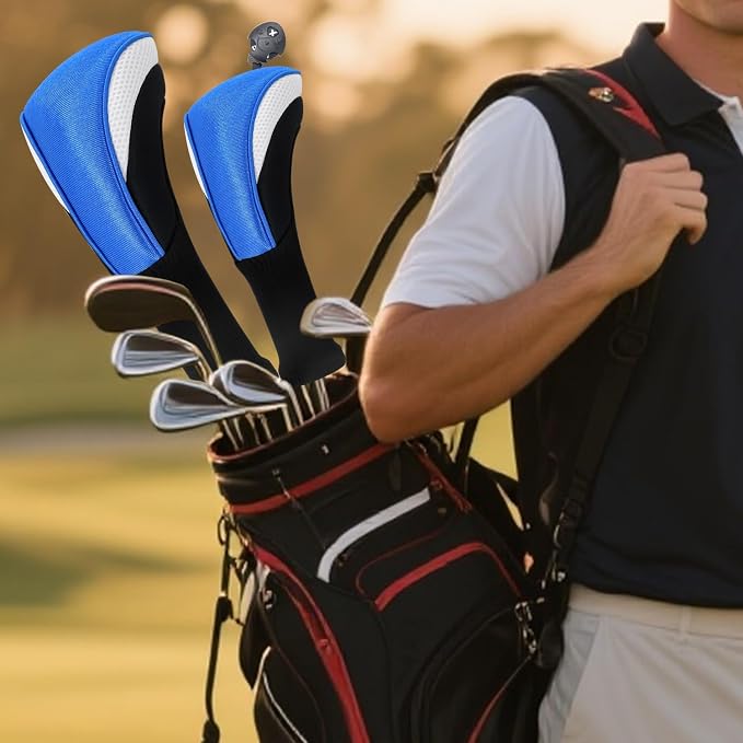 Wood Headcover Golf Club Covers Driver Headcovers Nylon Head Covers Designed to Fit All Woods - 3/4/5/6 Pack/Set Golf Accessories Suitable for Men and Women