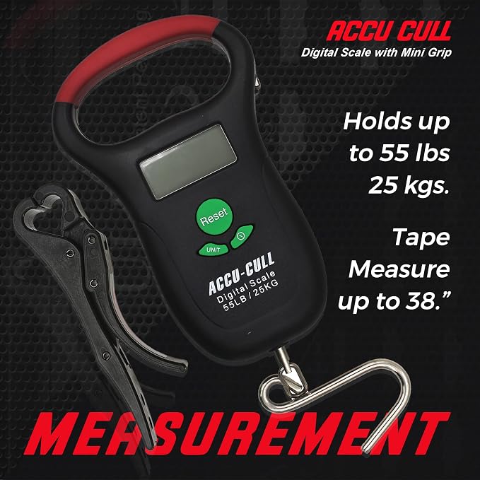 Fish Culling System Digital Fish Scale with Mini Fish Gripper - 2-in-1 Combo Pack Weighing Fishing Gear - Fishing Accessories and Fishing Equipment to Add in Fishing Tools Kit