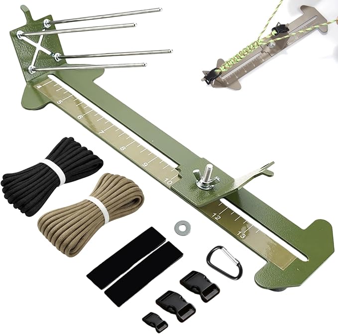 KOKKOYA Paracord Jig Tools Bracelet Making Kit Accessories Adjustable Paracord Jig Kit with 2 Cords and 3 Buckles Bracelet Adjustable Length 4" to 13" (Army Green)