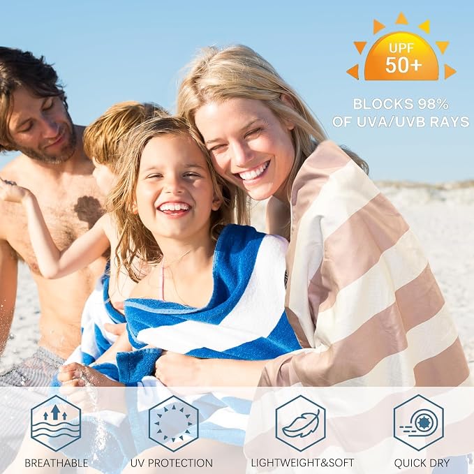 PY SUPER MODE 2 Pack Beach Towel - 75 x 35 inches Quick Dry Microfiber Beach Towels Oversized, Lightweight Soft and Absorbent Bath Towel Suitable for Swimming Pool Camping for Kids & Adults