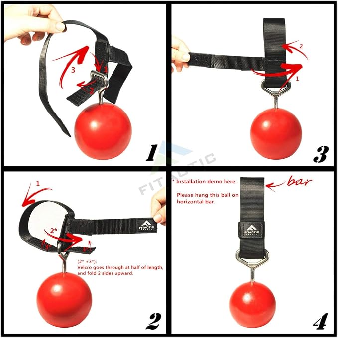 Rock Climbing Solid Training Cannonball Bomb Power Pull Up Ball Hold Grips for Straps for Finger, Forearm, Biceps, Back Muscles