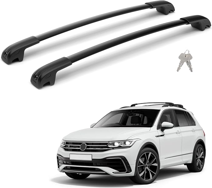 300LBS Lockable Roof Rack Cross Bars for 2018-2026 Tiguan (Not for Limited) & Taos 2022–2026, Heavy Duty Aluminum Crossbar for Cargo Luggage Kayak Bicycles Canoe