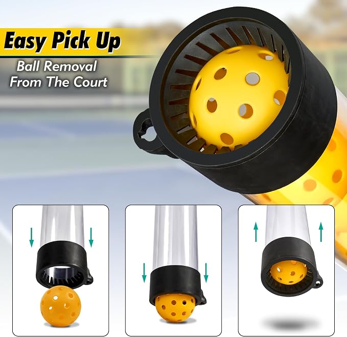 Pickleball Picker Upper Ball Holder, Pickleball Ball Picker Hopper Tube, Pickleball Pickup Tube - Lightweight Pickleball Retriever Collector with Shoulder Strap