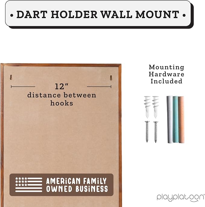 Play Platoon Dart Scoreboard & Darts Holder Wall Mount - Wood Score Board, Professional Darts Accessories, Dart Holder