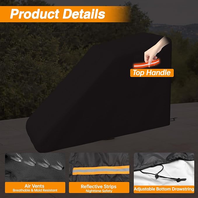EVRBUL Treadmill Cover Heavy Duty Waterproof Dustproof Running Machine Cover Home Gym Exercise Workout Equipment Protective with Air Vents Reflective Strip Drawstring