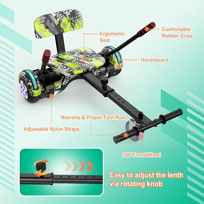 LIEAGLE Hoverboard, 6.5" Self Balancing Scooter Hover Board with Bluetooth Wheels LED Lights for Kids Adults