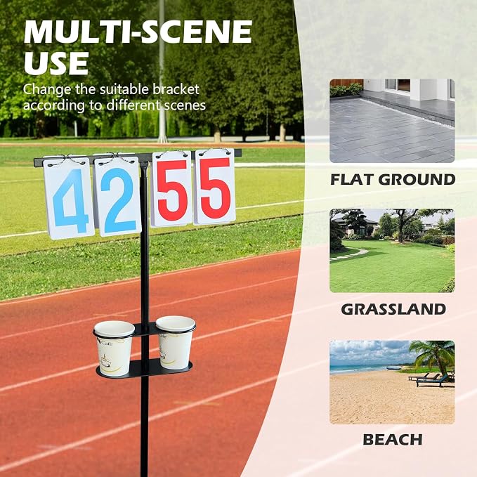 SCOTTCHEN Cornhole Score Keeper with Drink Holder, Cornhole Scoreboard, Outdoor Score Keeper for Yard Games,with Replaceable Bottom Bracket-1 Pack