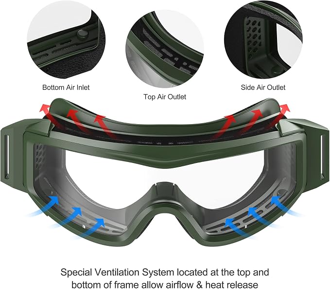 xaegistac Tactical Airsoft Goggles Anti Fog Military Glasses, Ballistic Safety Goggles for Shooting Hunting