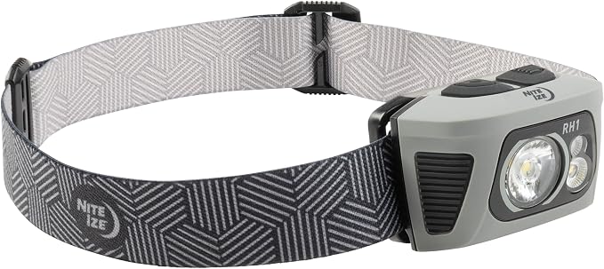 Nite Ize Radiant RH1 PowerSwitch Rechargeable Headlamp - Headlamp with Red Mode for Camping & Hiking - Rechargeable Battery - Hands-Free Light with 6 Modes Plus Lockout - Impact Resistant & IPX4 Rated
