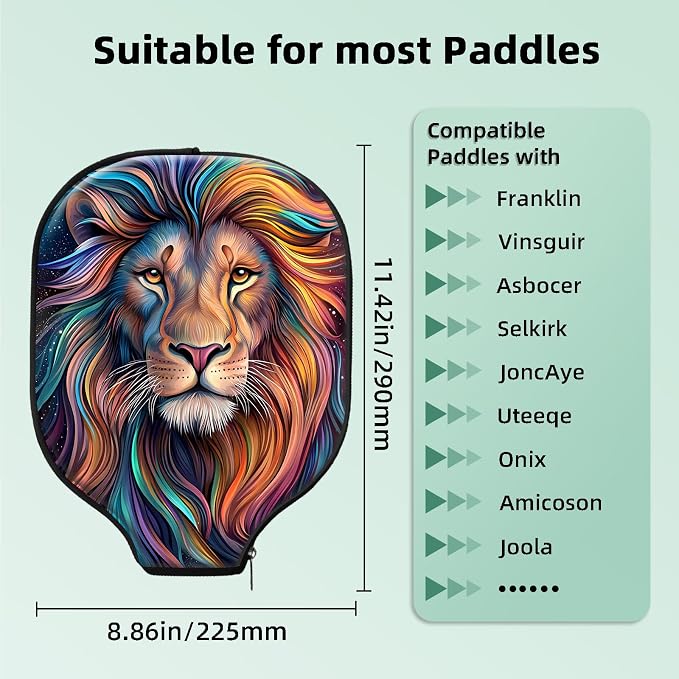 Pickleball Paddle Cover- Premium Water-Resistant Racket Sleeves with Reinforced Zippers, Universal Fit for USAPA Standard Paddles, Extra Padding Protection 6