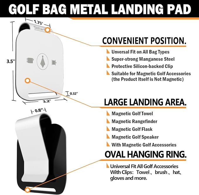 Water Telescopic Golf Ball Retriever and Golf Bag Metal Landing Pads