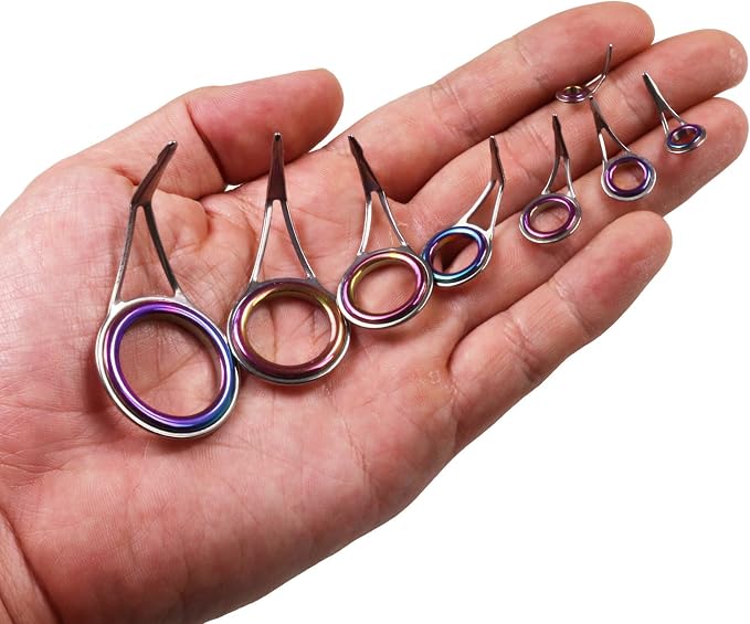 QualyQualy Fishing Rod Tip Repair Kit 40pcs/75pcs Fishing Rod Guides Stainless Steel Ceramic Ring Rod Tip Guide Replacement Baitcasting Fishing Rod Repair Kit