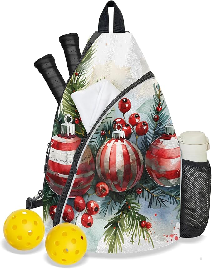 Pickleball Bag for Women Men Adjustable Crossbody Sling Backpack Hold Paddle Accessories